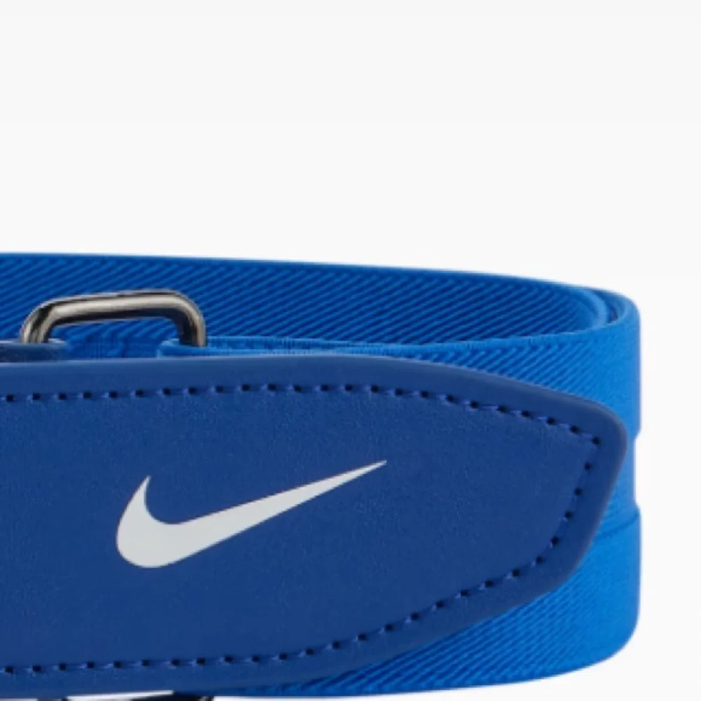 Kids’ Nike Baseball Elastic Belt, blue & white, silver buckle, One Size, NWOT